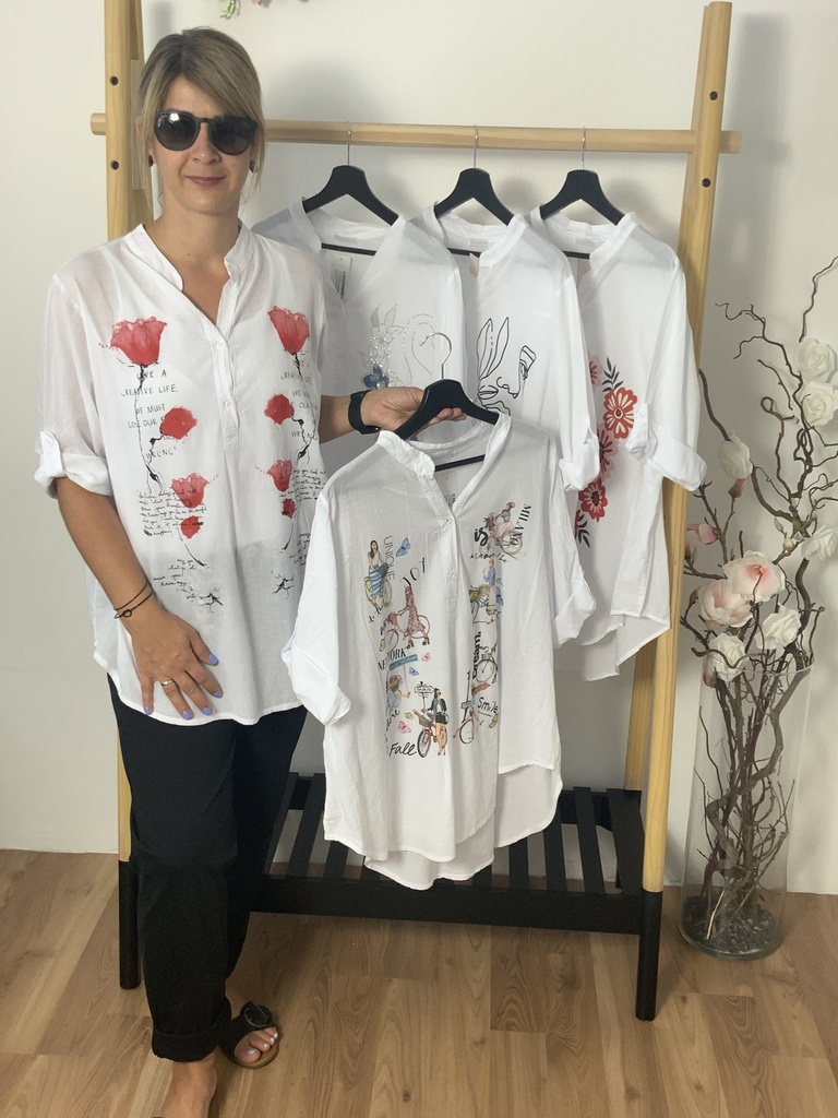 SH.H6.2306 Bluse weiss mit Muster Größe bis 42
