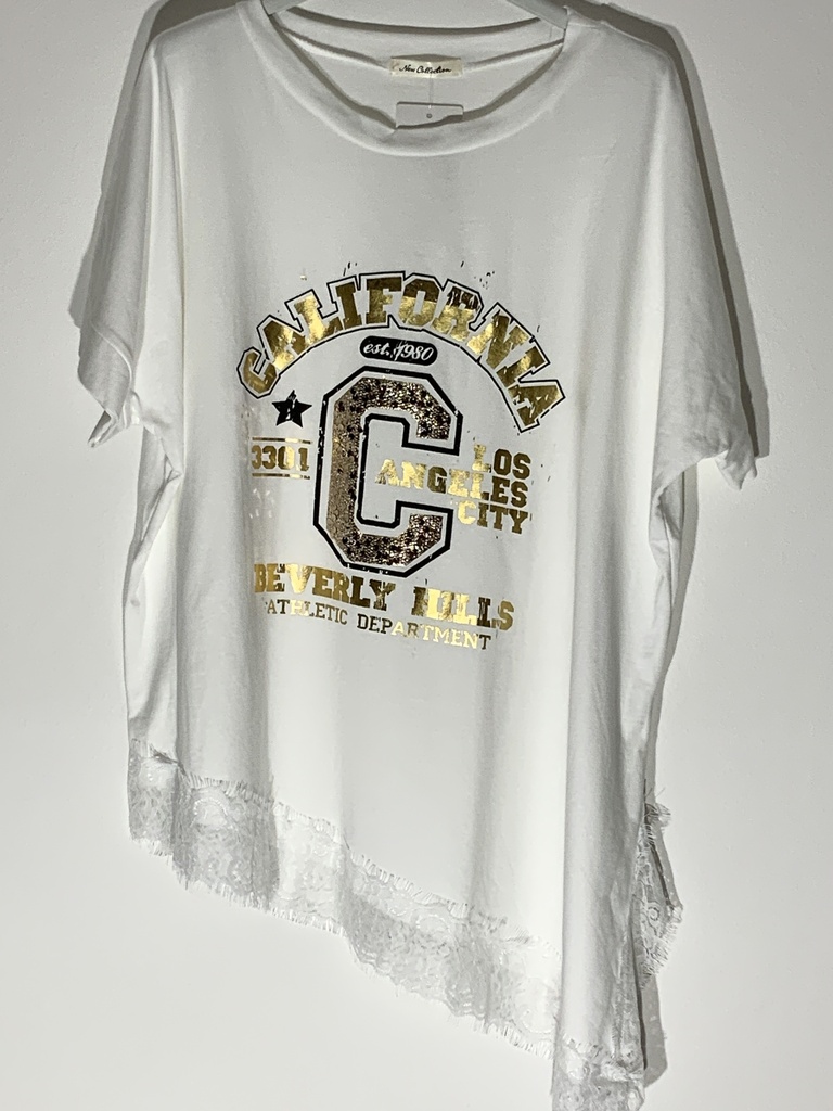 OZ.OM.91293LW T-Shirt kurz Arm mit Spitzen