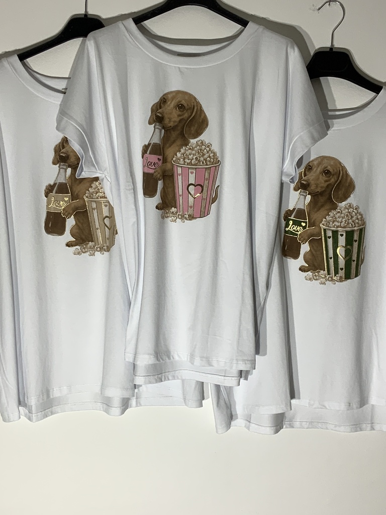 CR.AUT.68782-60 T-Shirt Hund mit Popkorn