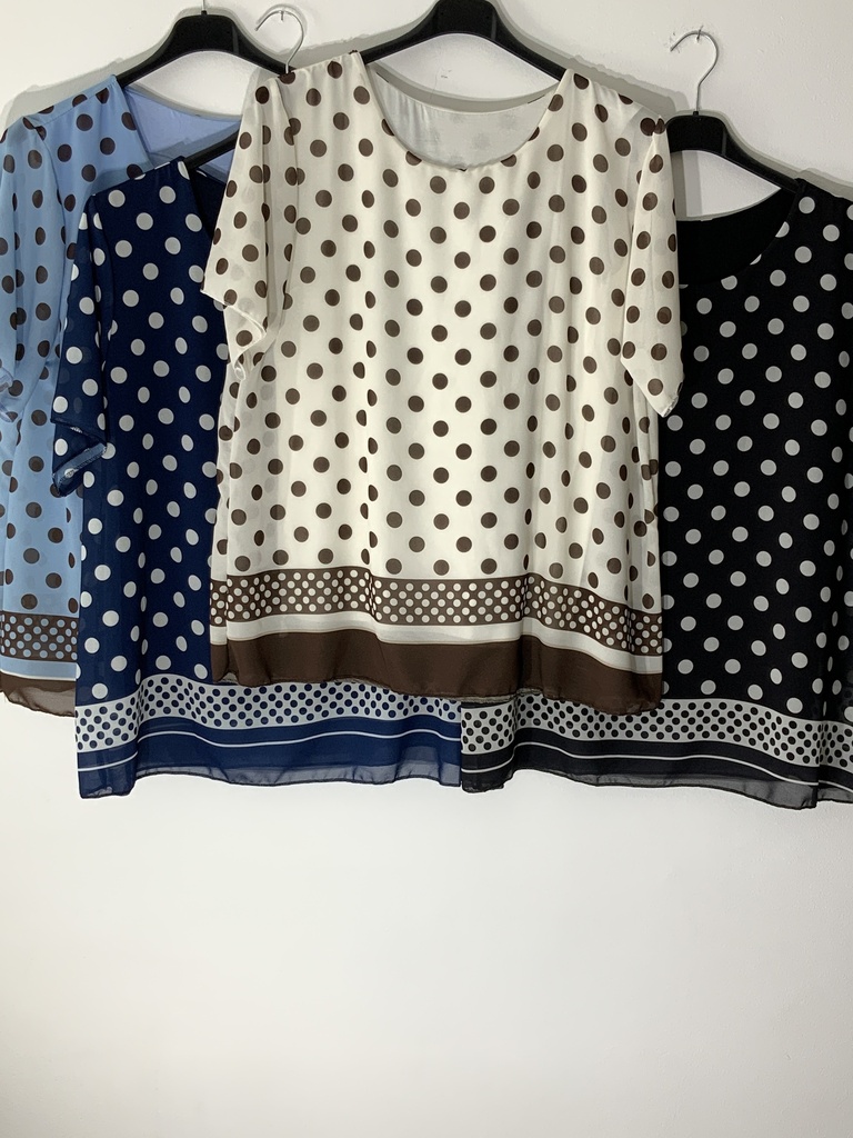 CR.SXD.220692 Bluse kurz Arm gepunktet