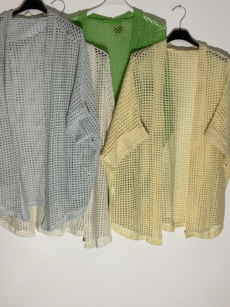 168F.Som.6893 Strickjacke kurz Arm Größe bis 42/*50
