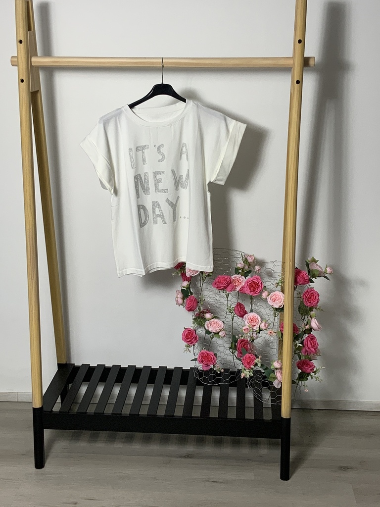 FIR. 15871 T-Shirt mit  a new day Größe bis 40