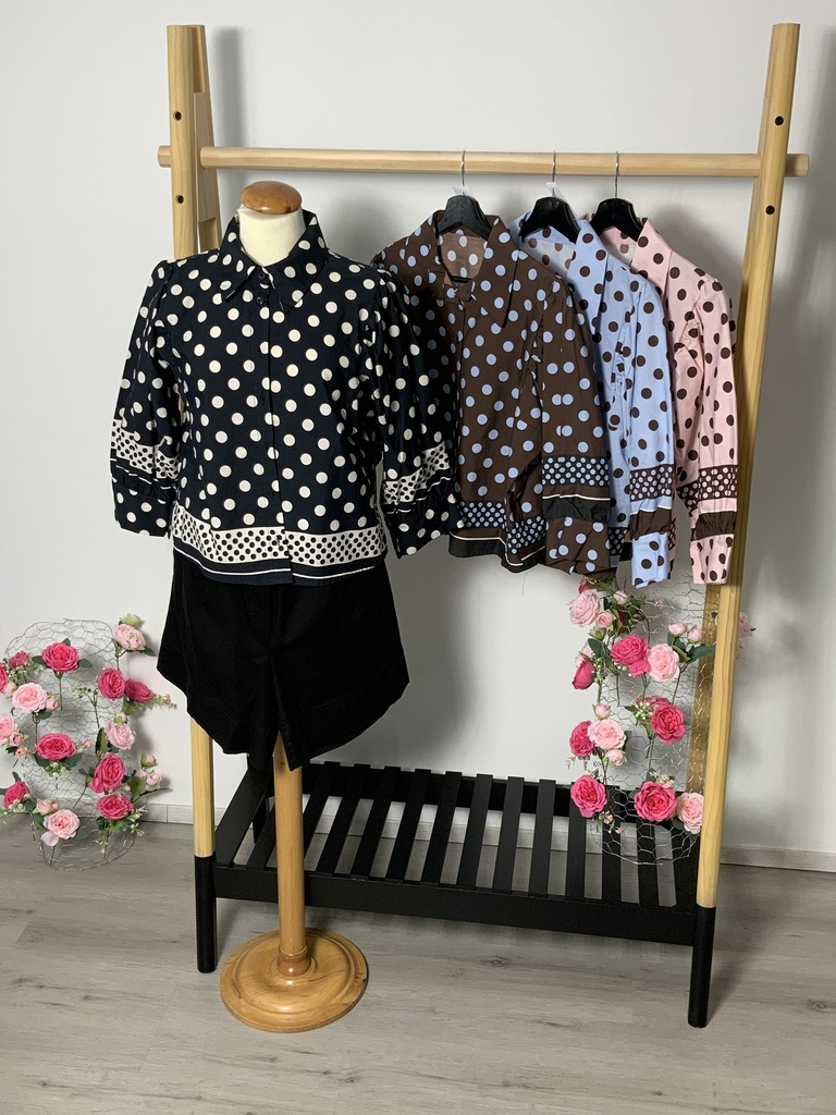 Bl.4964-C12 Bluse lang mit Punkte