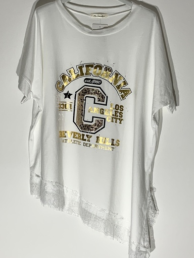 OZ.OM.91293LW T-Shirt kurz Arm mit Spitzen