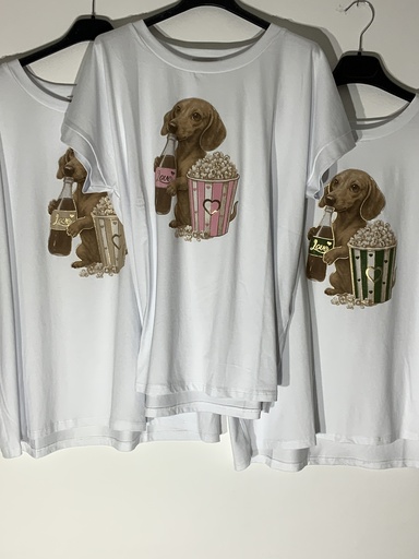 CR.AUT.68782-60 T-Shirt Hund mit Popkorn