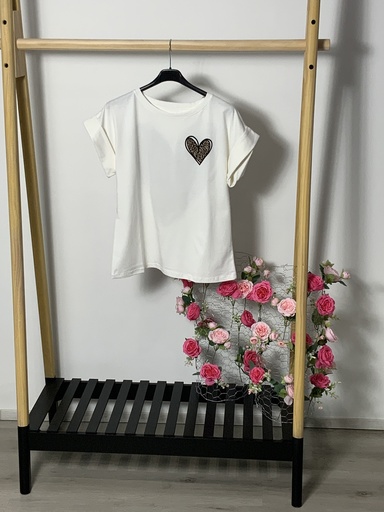 [P0008967] FIR. 17028 T-Shirt mit  Herz Größe bis 40